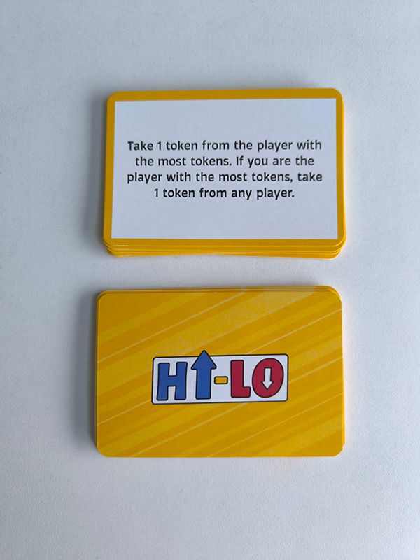 HI-LO special cards photographed from above